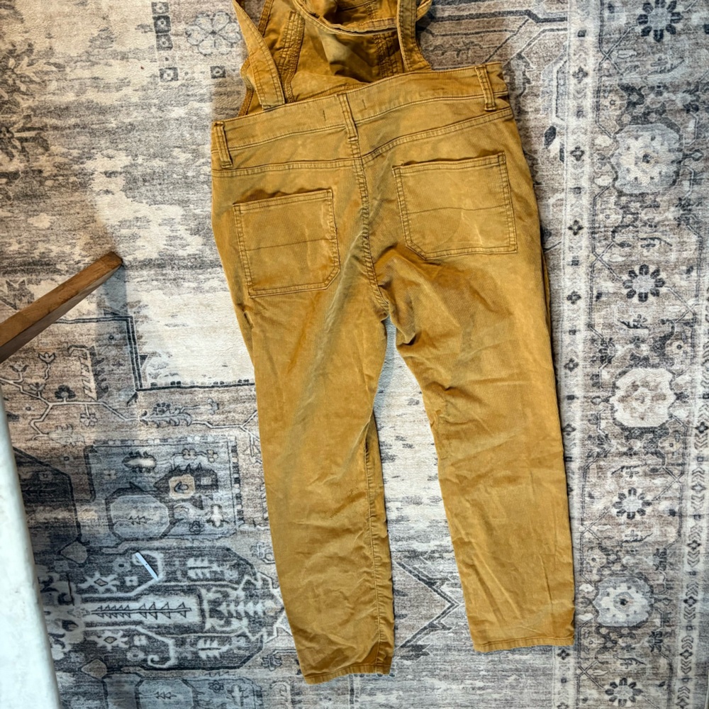Free People Washed Denim corduroy Overalls In Amber Size 30 - Picture 6 of 10
